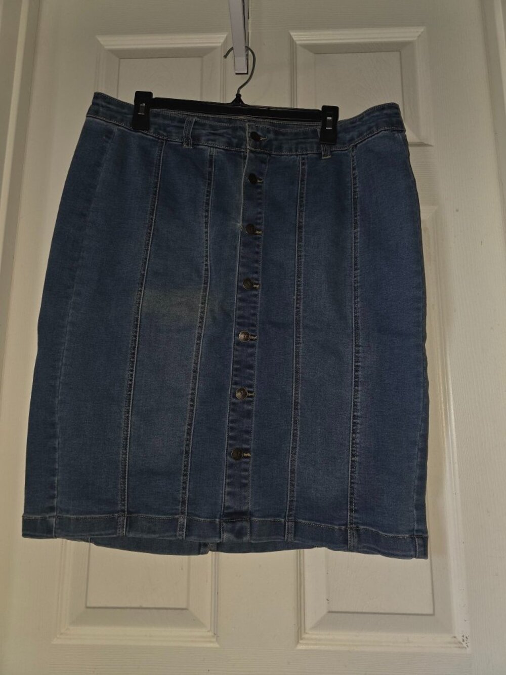 One 5 One Denim Button-Front Skirt — XL